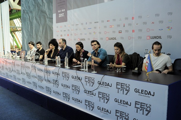 BEOGRAD 04.03.2017. Luka Bursac reditelj, Rade Cosic glumac i producent, Jana Milosavljevic glumica, Nikola Surbanovic glumac, Lidija Vukicevic glumica, Slobodan Bestic glumac, Vladimir Gvojic glumac ...